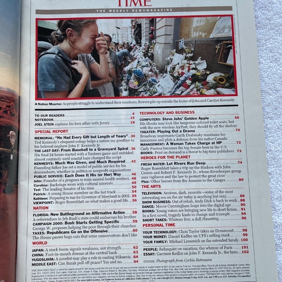 Time Magazine: In Memoriam JFK Jr - Picture 3 of 3